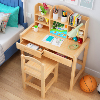 尋木匠实木书桌写字桌椅套装实木课桌椅子可升降小孩写字台家用