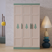 尋木匠实木三衣柜北欧风格小男孩子储物衣柜卧室家具衣橱