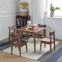 尋木匠北美黑胡桃木小桌子餐桌游戏桌玩具桌学习桌实木书桌椅子