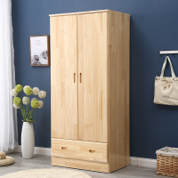 尋木匠松木衣柜实木现代简约推拉移两衣柜家具原木实木衣橱柜