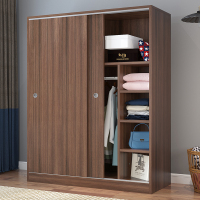 尋木匠简易衣柜推拉实木现代简约家用卧室收纳出租房用经济型柜子