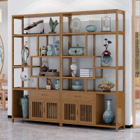 尋木匠酒柜办公室红酒架中式博古架书架置物架古董架多宝阁茶叶架茶具柜