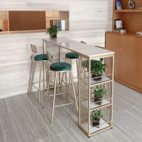 尋木匠北欧吧台桌家用客厅隔断简约现代长条窄桌酒吧台靠墙高脚桌椅组合