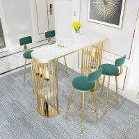 尋木匠北欧大理石吧台桌家用客厅高脚桌椅靠墙简约创意隔断酒柜吧台组合