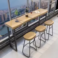 尋木匠吧台桌实木桌椅组合商用酒吧靠墙工业风长条阳台小吧台家用高脚桌