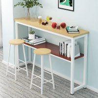 尋木匠吧台餐桌一体高脚长桌家用阳台靠墙简约吧台桌客厅创意小桌椅组合