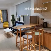 尋木匠北欧实木吧台桌椅组合靠墙长条高脚桌子简约咖啡酒吧桌家用小吧台