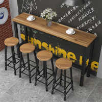 尋木匠实木吧台桌椅组合家用长桌酒吧高脚桌咖啡厅奶茶店吧台桌子