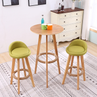 尋木匠实木吧台桌高脚桌子家用吧台圆桌创意简约酒吧桌吧椅组合现代休闲
