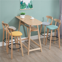 尋木匠家用实木吧台桌客厅隔断桌椅组合简约现代北欧吧台长条靠墙高脚桌