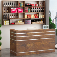 尋木匠收银台吧台饭店餐饮酒柜挂式组合小型店铺转角柜台酒店宾馆接待台