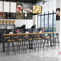 尋木匠简约现代实木吧台桌椅组合咖啡奶茶吧台桌花园露台靠窗桌长条窄桌
