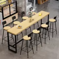 尋木匠酒吧桌椅吧台桌椅组合长条铁艺咖啡店家用靠墙高脚阳台实木吧台桌