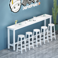 尋木匠靠墙吧台桌家用简易阳台吧台长方形餐桌高脚桌椅组合长条桌窄桌子