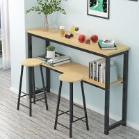 尋木匠靠墙吧台桌家用铁艺木质定制简约现代阳台吧台小长条高脚桌椅组合