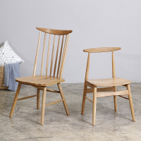 尋木匠北欧实木椅子家用现代简约休闲靠背家具黑胡桃白橡木温莎牛角餐椅