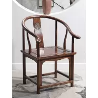 尋木匠太师椅三件套实木圈椅中式仿古榆木喝茶椅官帽椅皇宫椅餐椅