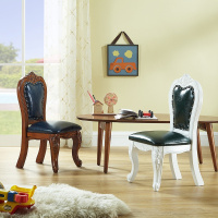 尋木匠美式凳子实木牛皮小椅子椅欧式换鞋凳茶几凳小餐椅带靠背板凳