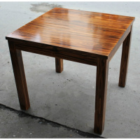 尋木匠新款实木方桌餐桌火烧木方桌碳化木休闲桌打牌桌饭店农家乐桌椅