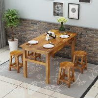 尋木匠碳化木桌椅农家乐饭店餐桌实木面馆小吃店快餐桌凳火锅店桌椅