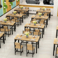 尋木匠餐桌椅组合饭店烧烤店快餐厅餐馆食堂小吃店大排档面馆早餐店桌子