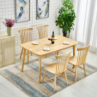 尋木匠北欧简约实木餐桌小户型民宿家用餐桌椅组合出租房长方形轻奢桌子