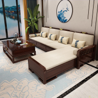 尋木匠新中式实木沙发组合客厅冬夏两用小户型红檀木质储物家具农村家用