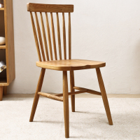 尋木匠实木餐椅现代简约家用北欧椅子牛角椅餐厅餐凳子原木餐桌椅白橡木