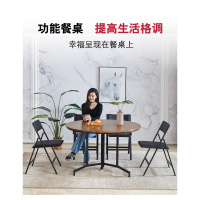 尋木匠㊙️实木折叠圆桌现代可移动小桌子家用圆形6人饭桌小户型8人餐桌