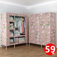 尋木匠家用简易布衣柜现代简约出租房用钢管加厚承重经济型卧室柜子收纳