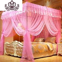 封后FENGHOU蚊帐1.8m床1.5米床上双人家用落地带支架三开宫廷方顶纹账文蛟