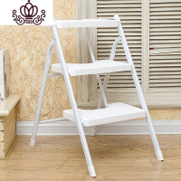 封后家用折叠梯子加厚人字梯凳两层爬楼扶梯室内小楼梯多功能三四步梯 三层白色(推荐)