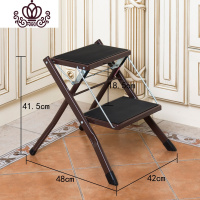 封后家用折叠梯子加厚人字梯凳两层爬楼扶梯室内小楼梯多功能三四步梯 两层梯凳咖啡色