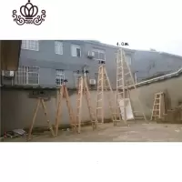 封后木梯子 人字梯 双侧木质梯 家用折叠人字梯 木质人字梯 木梯 实木 3.0米加强版