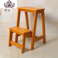 封后(FENGHOU)封后实木家用多功能折叠梯椅室内移动登高梯子两用四步梯凳爬梯子 蜂蜜色-两层梯凳家用梯