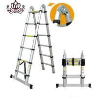 封后铝合金竹节伸缩梯人字梯家用梯铝梯步步高升便携折叠梯阁楼两用梯 3.6+3.6米变7.2米直梯