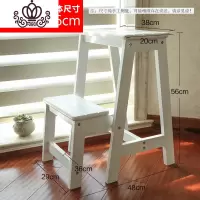 封后实木梯凳多功能家用梯子室内加厚折叠两用三步小台阶楼梯椅登高凳 二层梯凳-白色