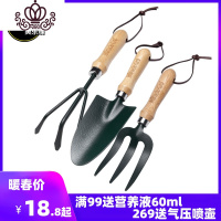 封后家庭园艺工具 园艺叉子铲子耙子盆栽养花工具三件套 小号