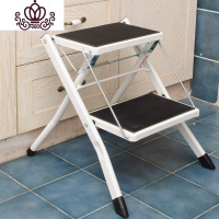 封后家用梯子加厚二步梯折叠梯踏板梯阁楼梯凳椅子登高梯爬梯 两层梯白色