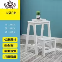 封后家用折叠楼梯椅 全实木梯子椅子多功能两用步阶梯凳梯子凳子木梯 2层收纳款白色家用梯