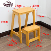 封后实木折叠楼梯登高二三步台阶梯凳家用两用多功能创意小梯子 蜂蜜色二层收脚梯凳(实木)