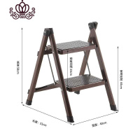 封后.厨房寝室两层楼梯踏板凳图书馆折叠凳家用梯子室内防滑垫仓库房 深棕色A3