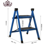 封后.厨房寝室两层楼梯踏板凳图书馆折叠凳家用梯子室内防滑垫仓库房 蓝色款A11
