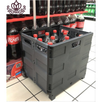 封后拉杆箱买菜车小拉车便携购物车家用老人拖车超市折叠推车拉货 新款中号黑灰无盖家用拖车