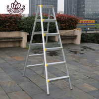 封后加厚家用折叠人字2小梯子3步铝合金双面3扶梯4登高便携洗车凳爬梯 6步江浙沪皖黄色