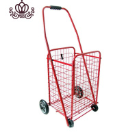 封后买菜车购物车便携折叠小拉车爬楼手拉车手推车行李车家用老年拖车 大号红色四轮家用拖车