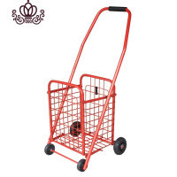 封后买菜车购物车便携折叠小拉车爬楼手拉车手推车行李车家用老年拖车 小号红色四轮家用拖车