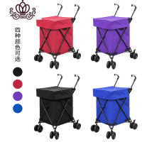 封后精品购物车家用折叠手推车野营搬运便携小拖车多功能助行万向轮车 军绿色自定义布套单独卖家用拖车