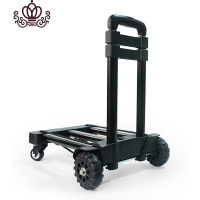 封后万向轮拉杆车手拉车家用搬运进货小拖车折叠便携载重王四轮行李车 新款万向轮(送铁钩绳2条)家用拖车