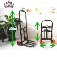 封后编写推车购物车家用折叠小拉车手拉拉货卸货载重王行李拖车拉货车 加厚大方水果轮+2条绑绳家用拖车